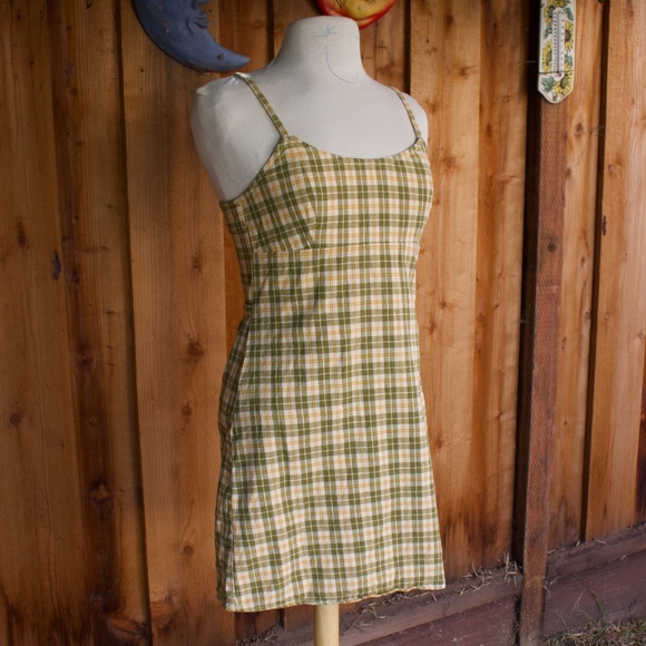 John Galt 100% Cotton Plaid Flannel 90's Style Mini Dress - Picture 6 of 17